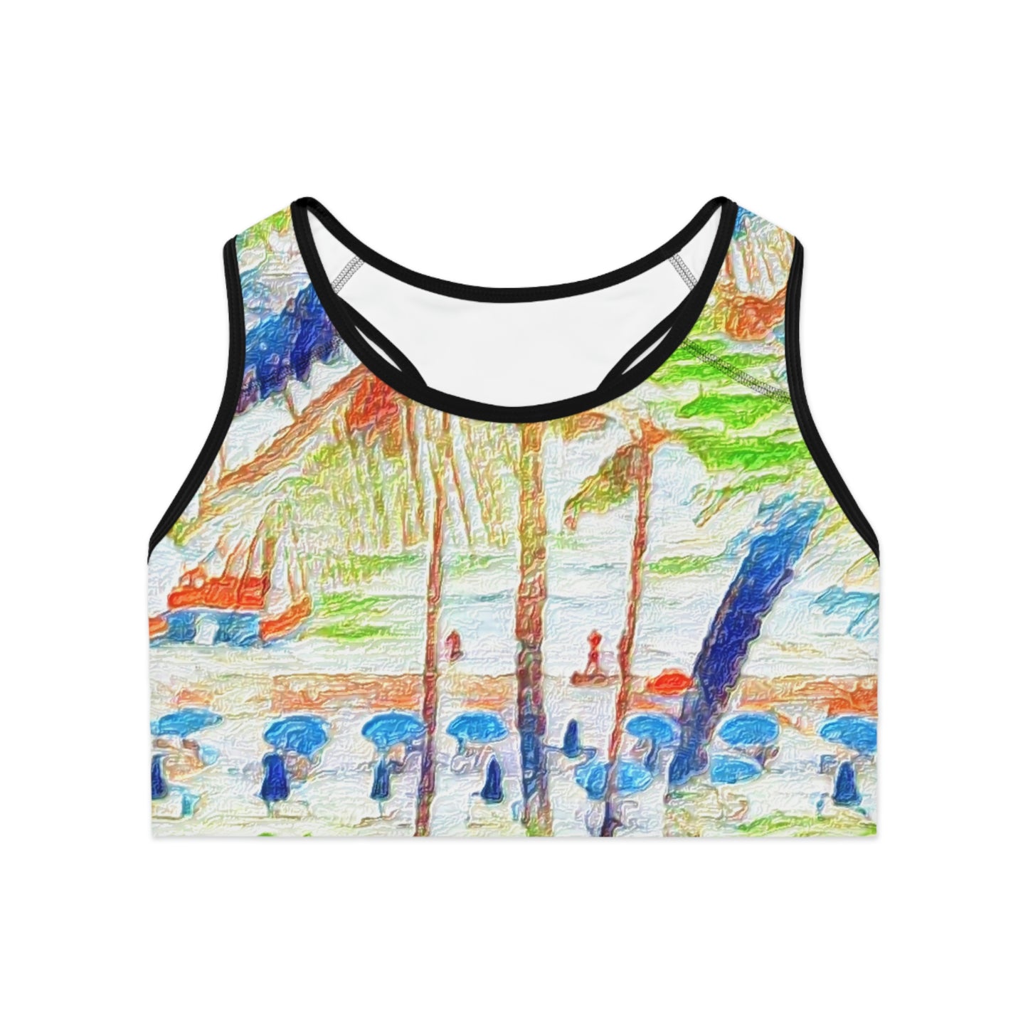 Sports Bra (AOP) ... "The Royal Hawai'ian: Waikiki Beach_Beach" ... Honolulu, HI ... Ocotber 2014 (Halloween) ... Original Works ...