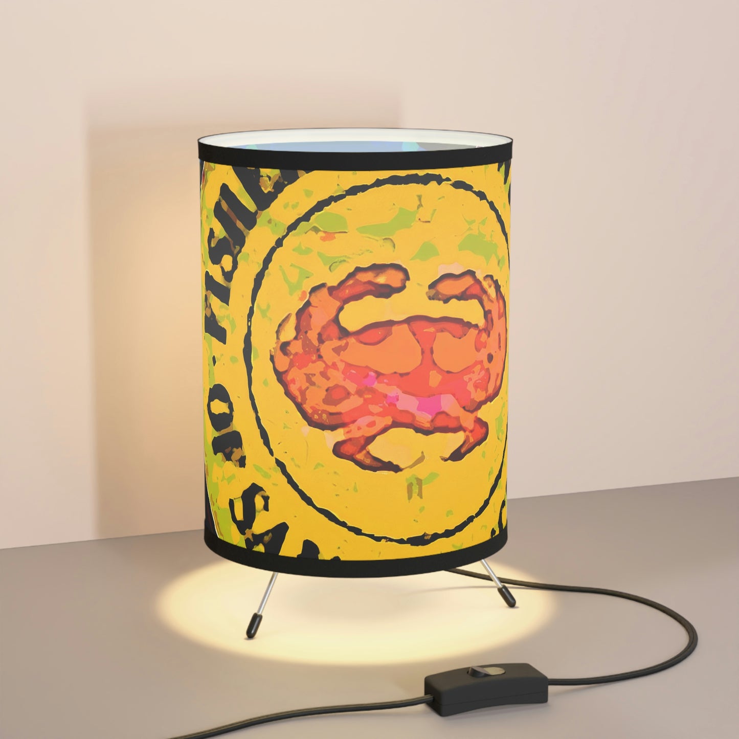 Tripod Lamp with High-Res Printed Shade, US\CA plug ...  "No.9 Fishermen's Grotto - Fishermen's Wharf, SF, California" ... Family Archives: 1970's ... Original Works ...