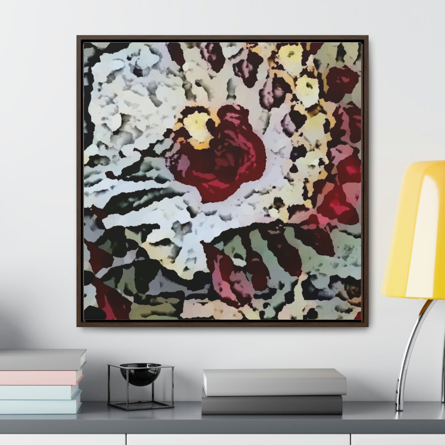 Gallery Canvas Wraps, Square Frame ... "A Friendly Flower" ... Pointsettia 'Pointing' ... Original Works ... (Supplied Photograph) ...