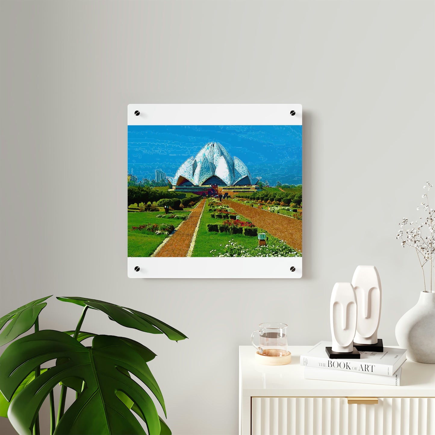 Acrylic Wall Art Panels ... 'Bahai'i House-Of-Worship' ... "Lotus Temple: Delhi, India, 2008" ... Original Works ...