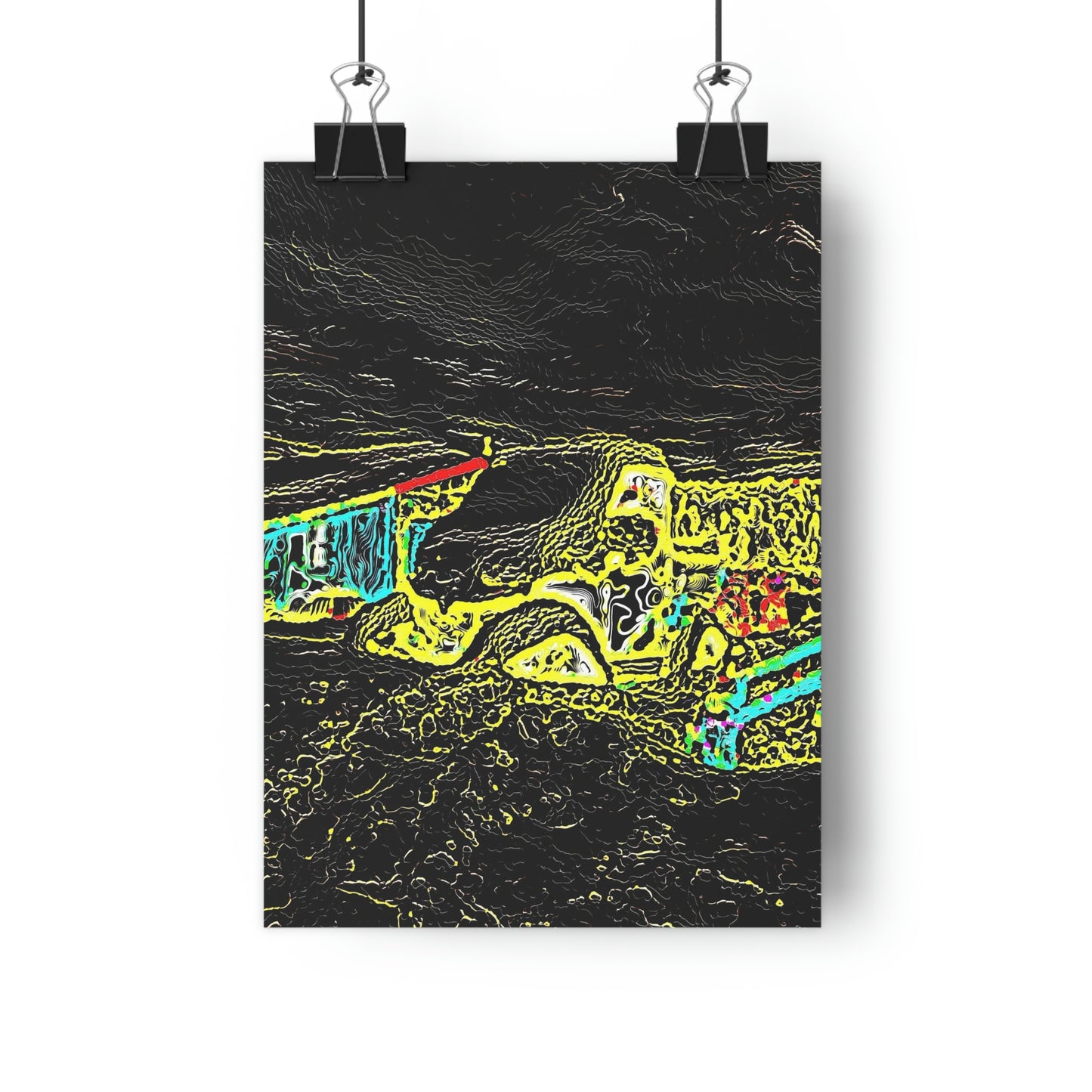 Giclée Art Print ... "Snow Vehicle In Snow Storm At-Rest" ... Circa 12Mar23 ... Central Idaho ... 18-Hours Rendering Time: Original Works ...