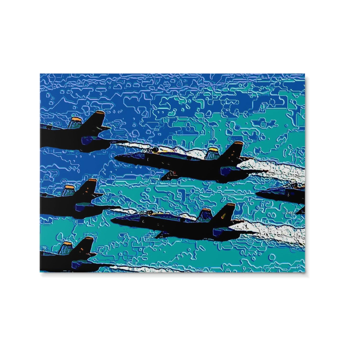 Ceramic Photo Tile ... Seattle Seafair ..."Blue Angels Run Over Lake Washington" ... Circa Mid 1980's ... Dr FJ Holt ... Original Works ...