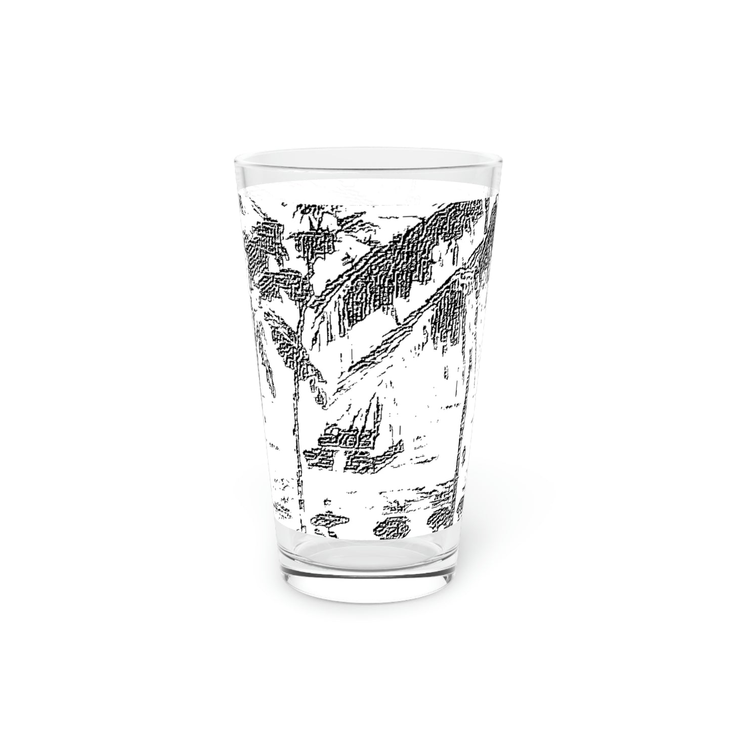 Pint Glass, 16oz ... "The Royal Hawai'ian: Waikiki Beach_Beach" ... Honolulu, HI ... Ocotber 2014 (Halloween) ... Original Works ...