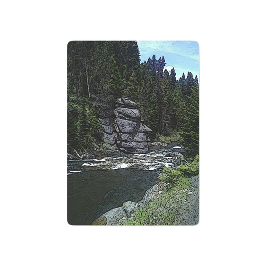 Custom Poker Cards ..."I Am Innocent" ... Tricky-Dick Immortalized ... Nixon Rock: Along The River ... Central Idaho, Summer 2020 ... Original Works ...