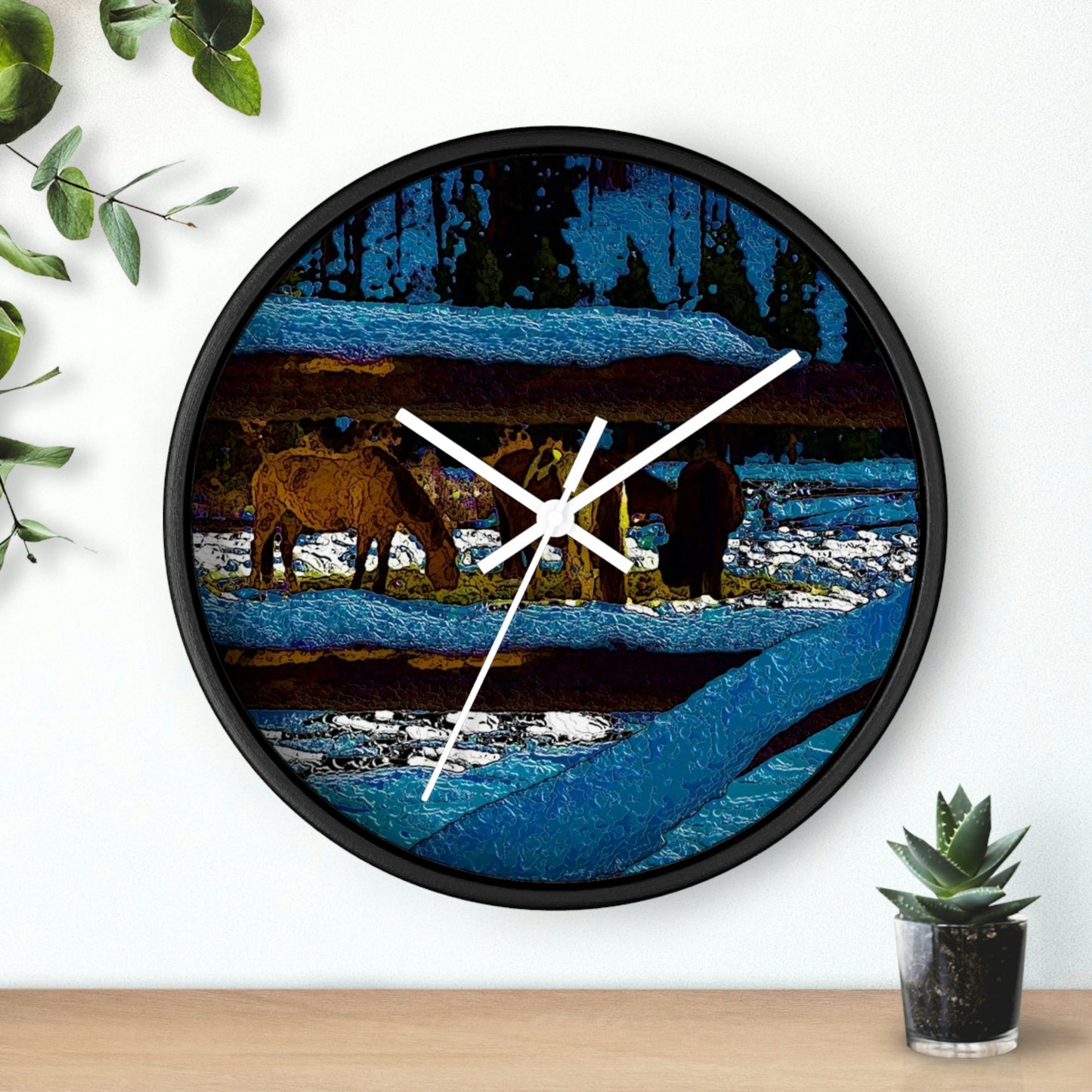 Wall clock ... A Horse ... A Saddle ...  Foraging Through The Snow ...  An_Asses 'Cry' ... Central Idaho, November 2022 ...  Original Works ...