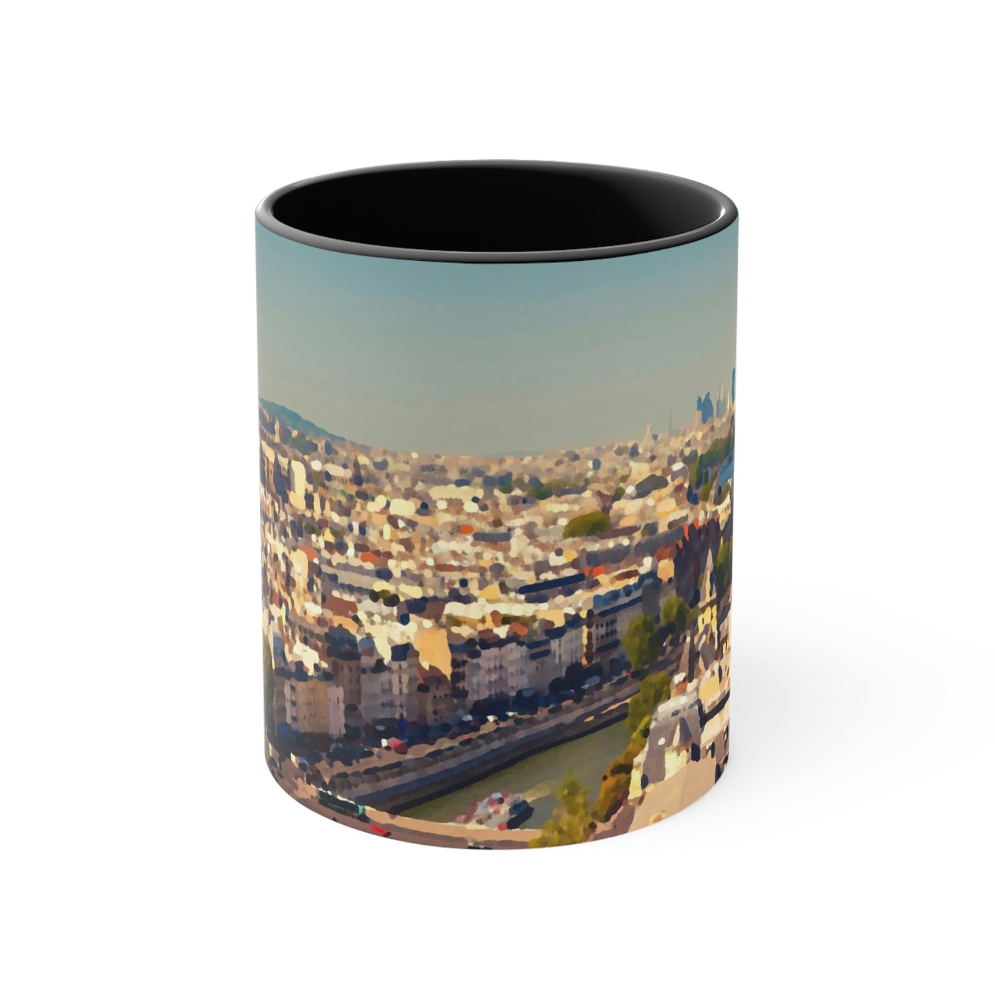 Accent Coffee Mug, 11oz ... Au Paris ... "Along The River Seine" ... Barbara Joan Bonnell-Holt: 1972 ... Original Works ...