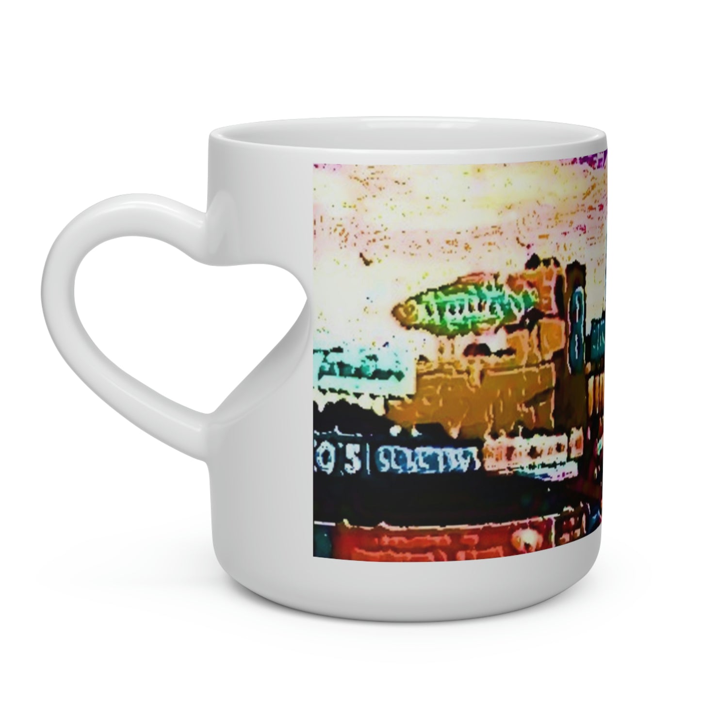 Heart Shape Mug ...  "No.9 Fishermen's Grotto - Fishermen's Wharf, SF, California" ... Family Archives: 1970's ... Original Works ...