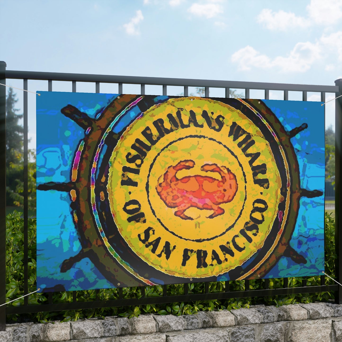 Matte Banner ... "No.9 Fishermen's Grotto - Fishermen's Wharf, SF, California" ... Family Archives: 1970's ... Original Works ...