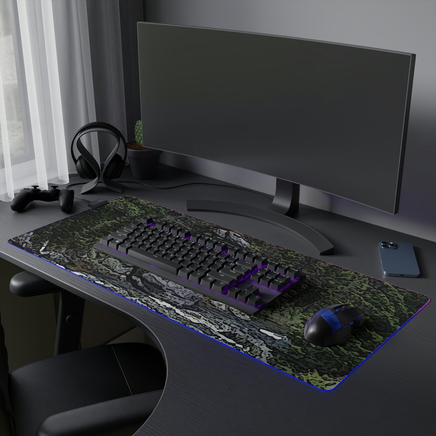 LED Gaming Mouse Pad ..."I Am Innocent" ... Tricky-Dick Immortalized ... Nixon Rock: Along The River ... Central Idaho, Summer 2020 ... Original Works ...
