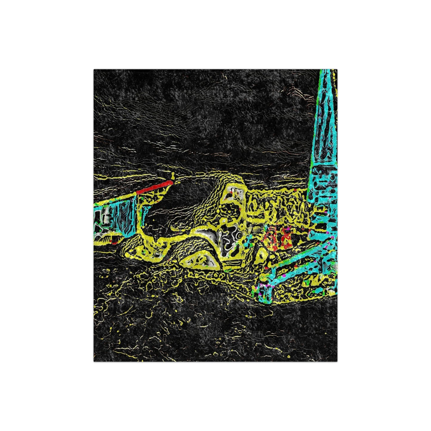 Crushed Velvet Blanket ...  "Snow Vehicle In Snow Storm At-Rest" ... Circa 12Mar23 ... Central Idaho ... 18-Hours Rendering Time: Original Works ...