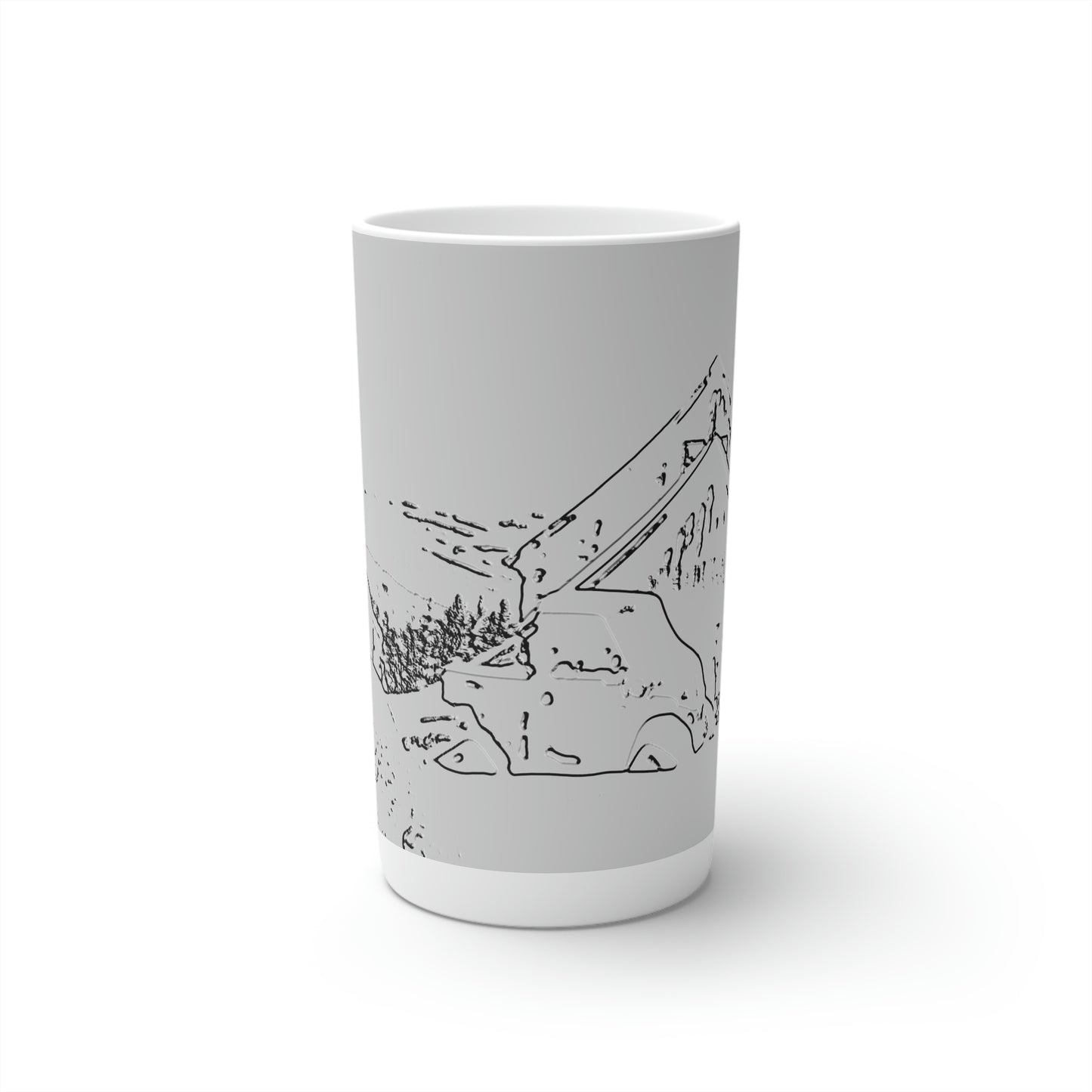Conical Coffee Mugs (3oz, 8oz, 12oz) ... After An Intense Snow Storm ... 'Digging Out' ... A Vehicle & Cabin "In The Mountains" ... March 2023 ... Original Works ...