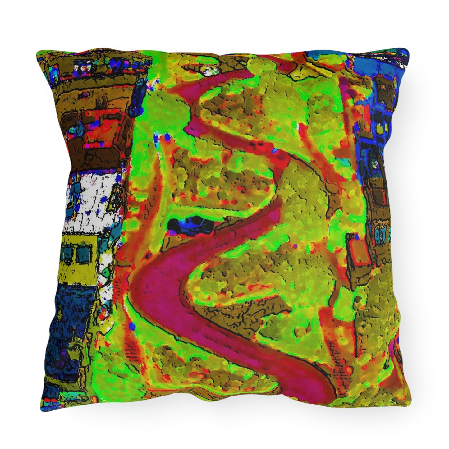 Outdoor Pillows ... A Crazy Street ... 'Eight Winding Curve-Switchbacks' ... "Lombard Street, San Francisco, CA' ... Family Archives: 1970's ... Original Works ...