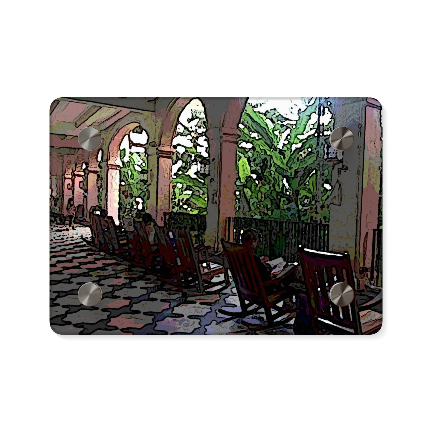 Acrylic Wall Art Panels ...  Lanai & Rocking Chairs At: 'The Pink Palace' ... The Royal Hawai'ian ... Honolulu, HI ... '27Oct2014' ... Original Works ...