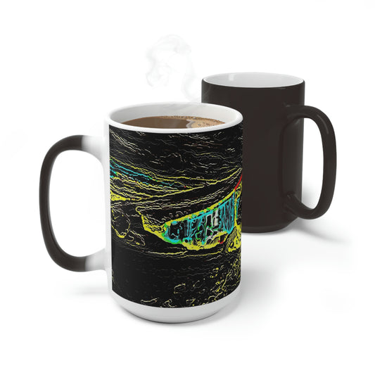 Color Changing Mug ... "Snow Vehicle In Snow Storm At-Rest" ... Circa 12Mar23 ... Central Idaho ... 18-Hours Rendering Time: Original Works ...