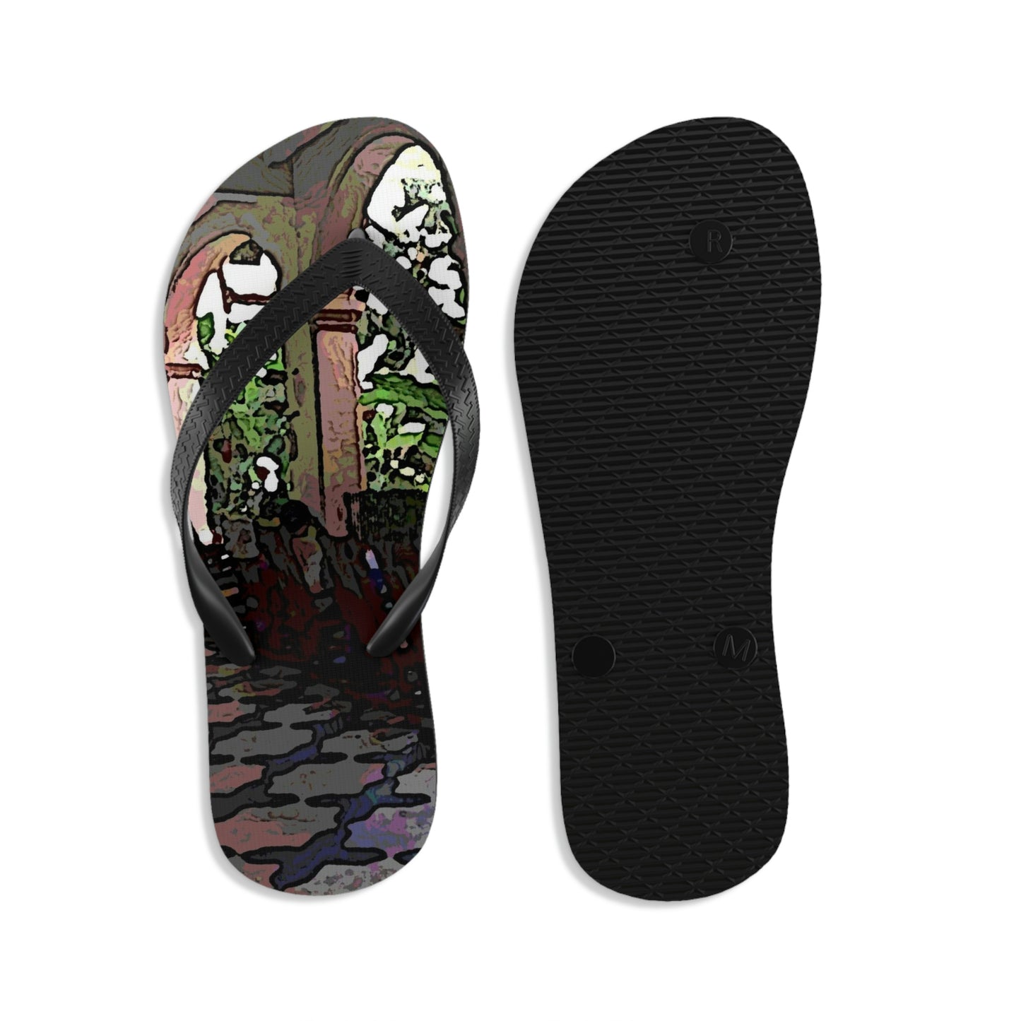 Unisex Flip-Flops ... Lanai & Rocking Chairs At: 'The Pink Palace' ... The Royal Hawai'ian ... Honolulu, HI ... '27Oct2014' ... Original Works ...