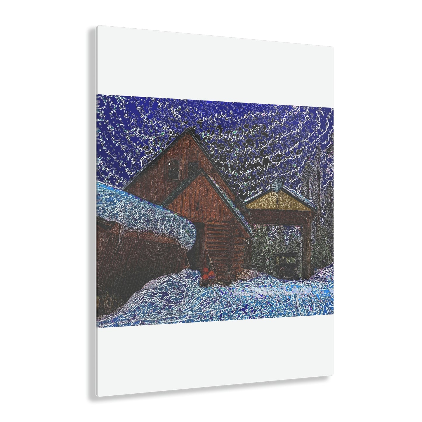 Acrylic Prints ... Van Gogh-Ian 'Inspired' Mountain Winter Paradise ... November 2022 ... Rhett Creek, Idaho ... Original Works ...