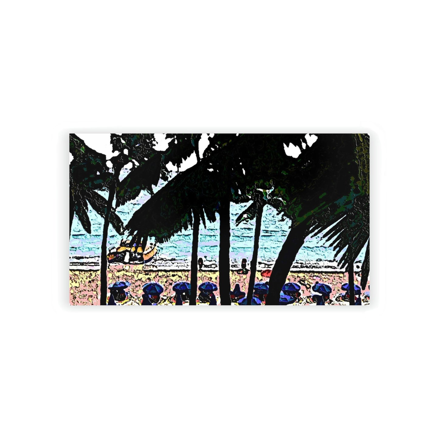 Business Cards ...  "A Beautiful Beach Amongst The Palms" ... The Outrigger Waikiki, Honolulu, Oahu ... Original Works ...