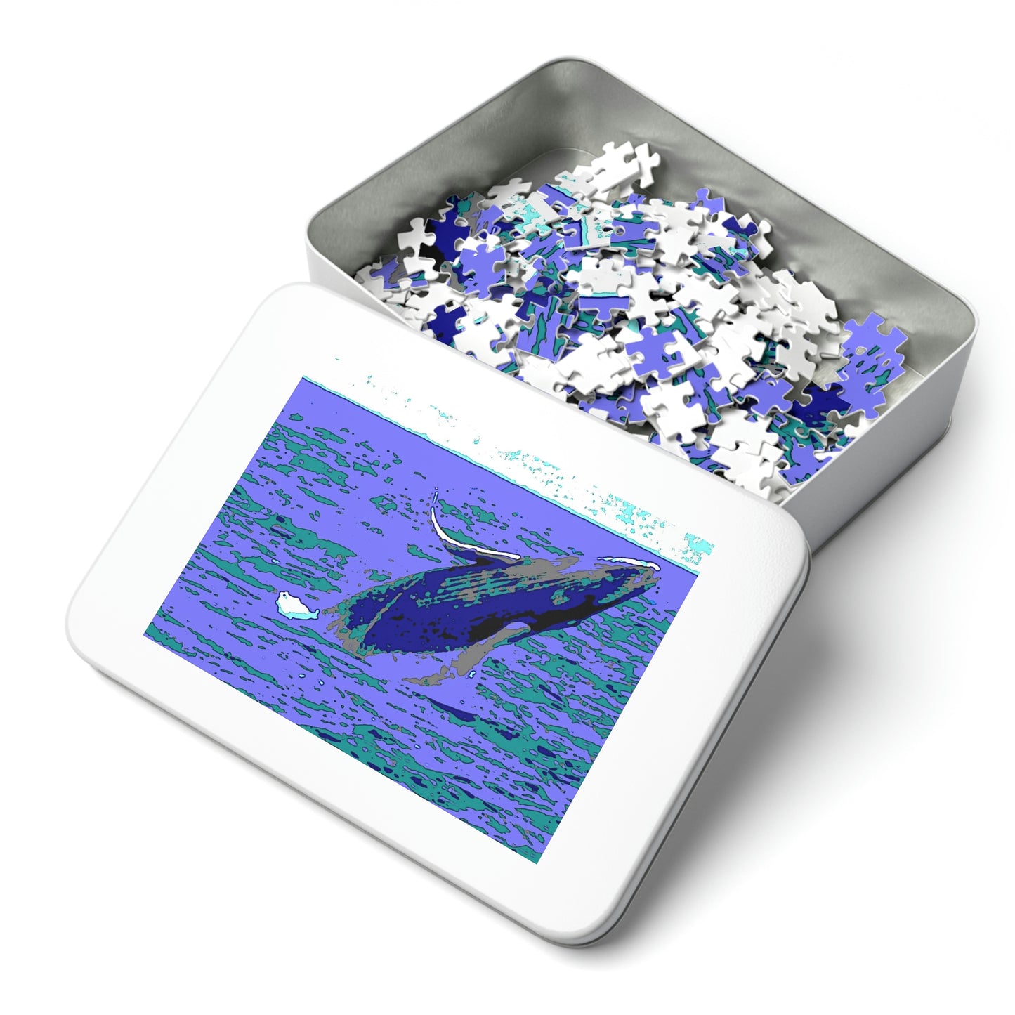 Jigsaw Puzzle (30, 110, 252, 500,1000-Piece) ... Baby Humpback Breaching ... Maui, HI: April 2022 ... "Family Archives: KPH" ... Original Works ...