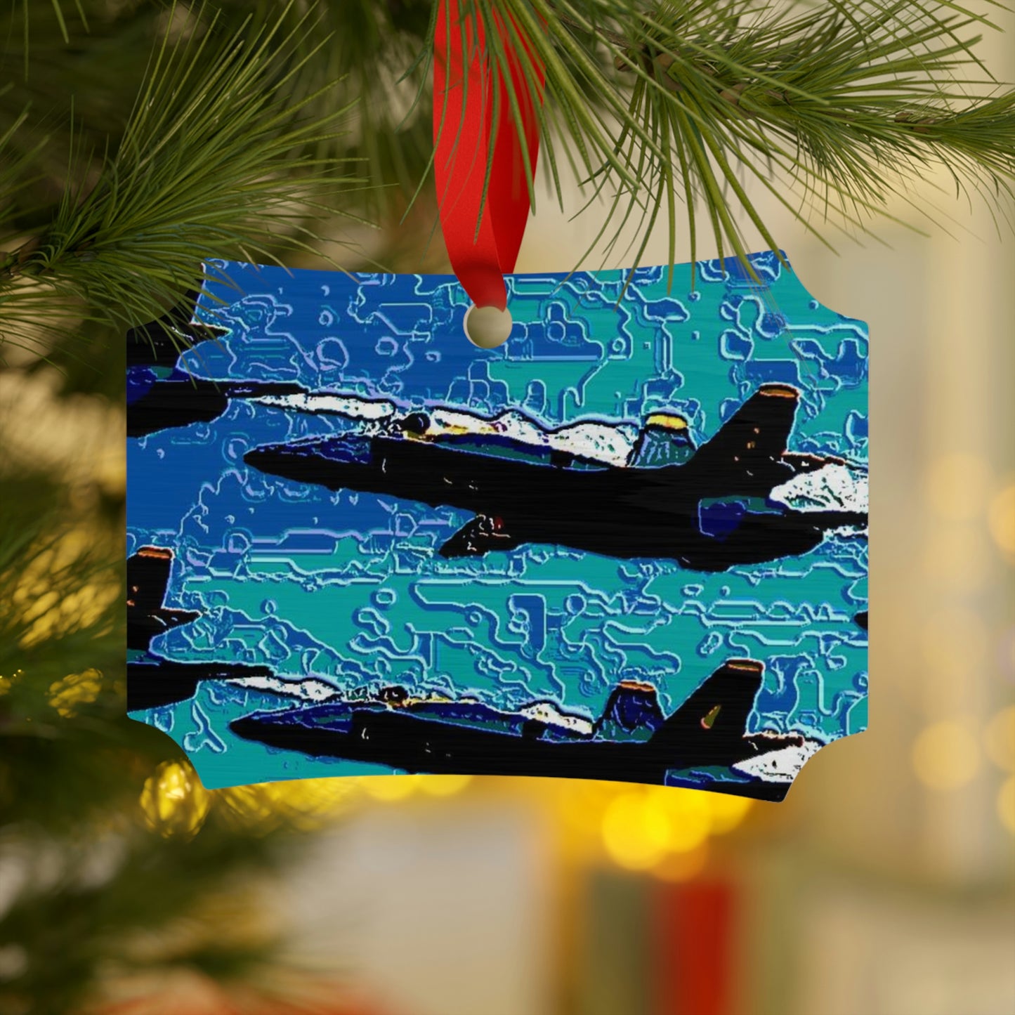 Plywood Ornaments (Round, Berlin) ... Seattle Seafair ..."Blue Angels Run Over Lake Washington" ... Circa Mid 1980's ... Dr FJ Holt ... Original Works ...