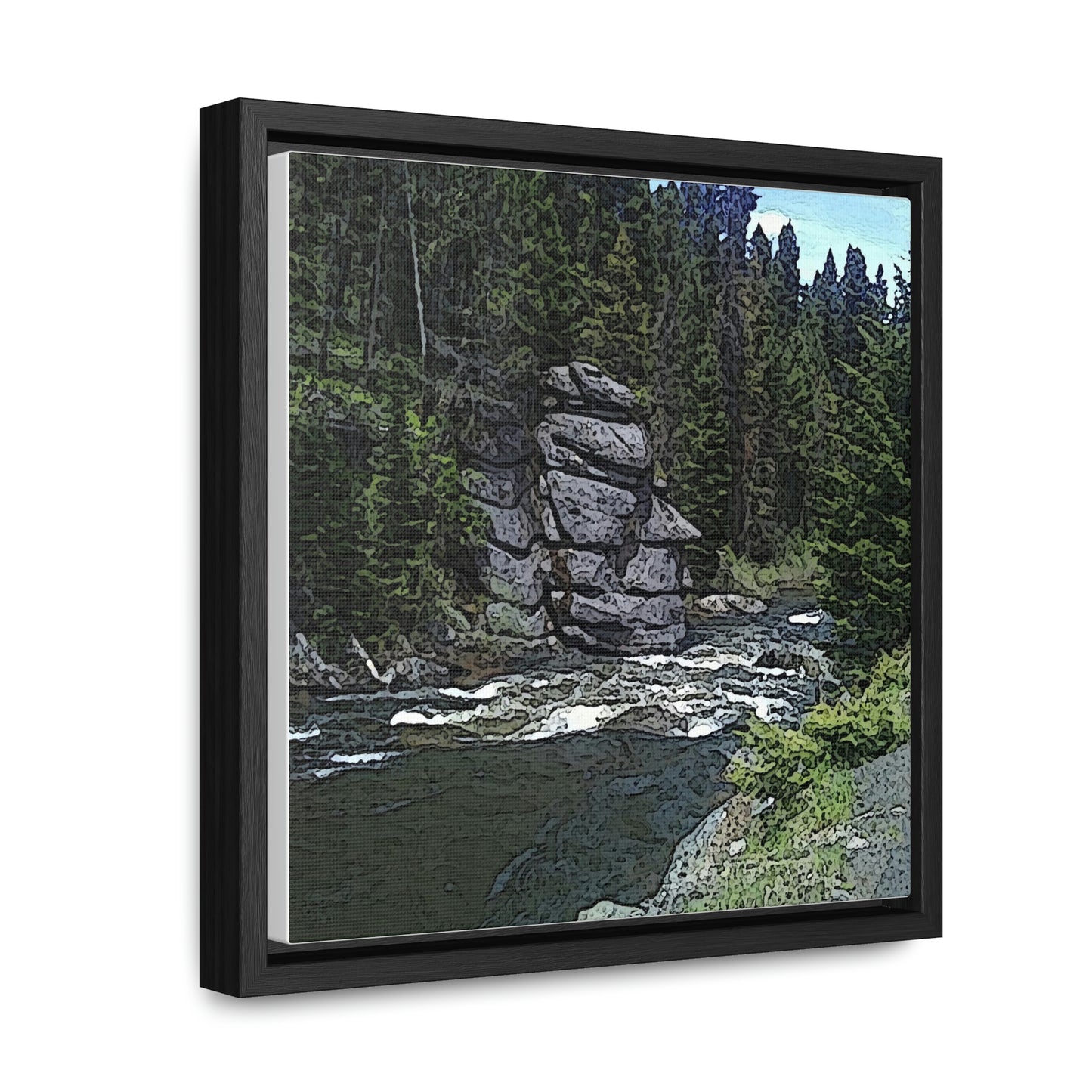 Gallery Canvas Wraps, Square Frame ...  "I Am Innocent" ... Tricky-Dick Immortalized ... Nixon Rock: Along The River ... Central Idaho, Summer 2020 ... Original Works ...