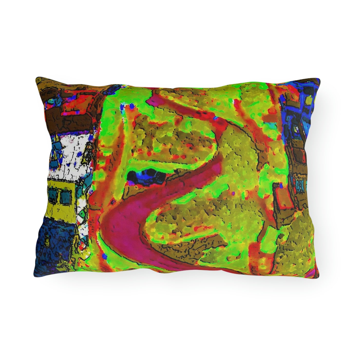 Outdoor Pillows ... A Crazy Street ... 'Eight Winding Curve-Switchbacks' ... "Lombard Street, San Francisco, CA' ... Family Archives: 1970's ... Original Works ...