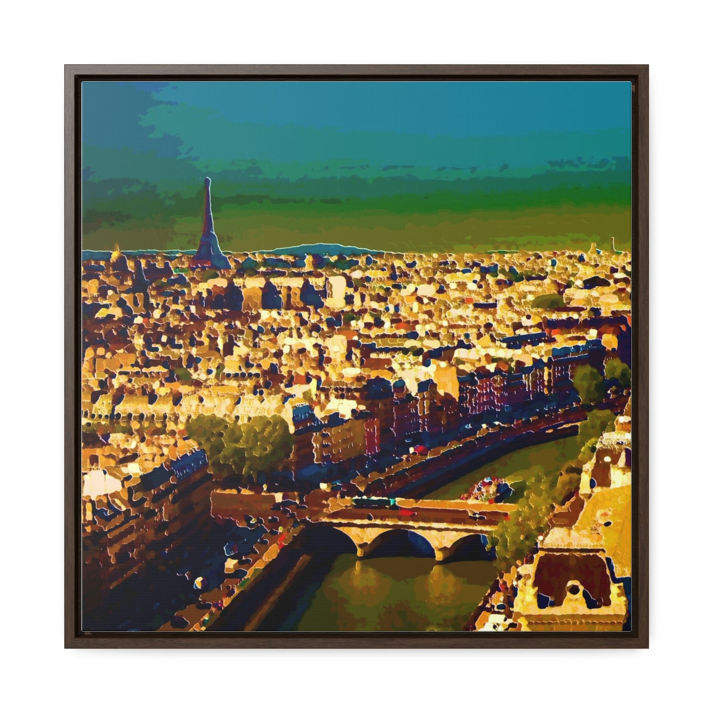 Gallery Canvas Wraps, Square Frame ... Au Paris ... "Along The River Seine" ... Barbara Joan Bonnel-Holt: 1972 ... Original Works ...
