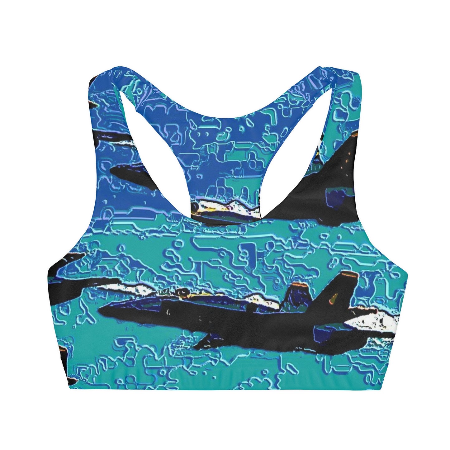 Girls' Double Lined Seamless Sports Bra ... Seattle Seafair ..."Blue Angels Run Over Lake Washington" ... Circa Mid 1980's ... Dr FJ Holt ... Original Works ...