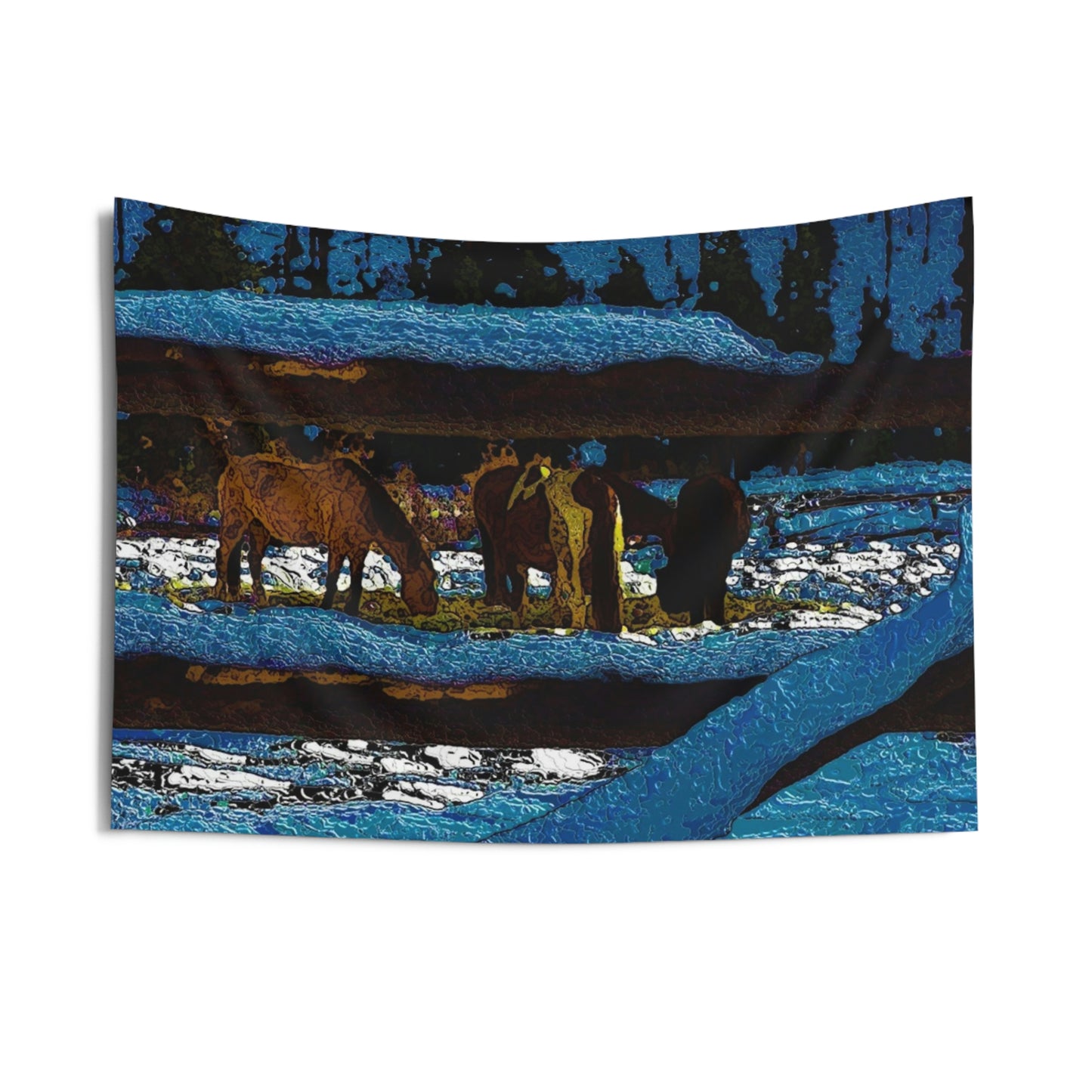 Indoor Wall Tapestries ...  A Horse ... A Saddle ...  Foraging Through The Snow ...  An_Asses 'Cry' ... Central Idaho, November 2022 ...  Original Works ..