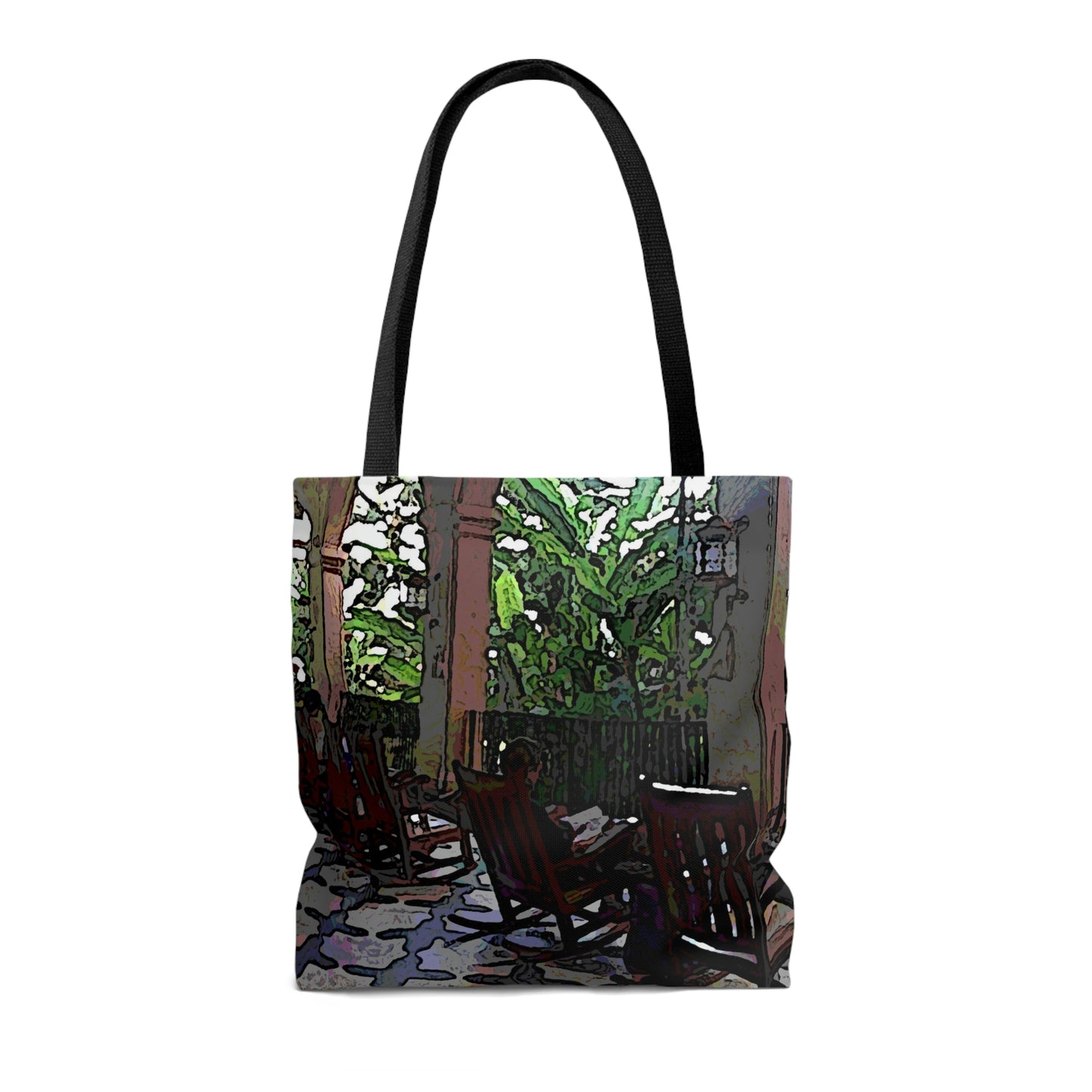 AOP Tote Bag ...  Lanai & Rocking Chairs At: 'The Pink Palace' ... The Royal Hawai'ian ... Honolulu, HI ... '27Oct2014' ... Original Works ...