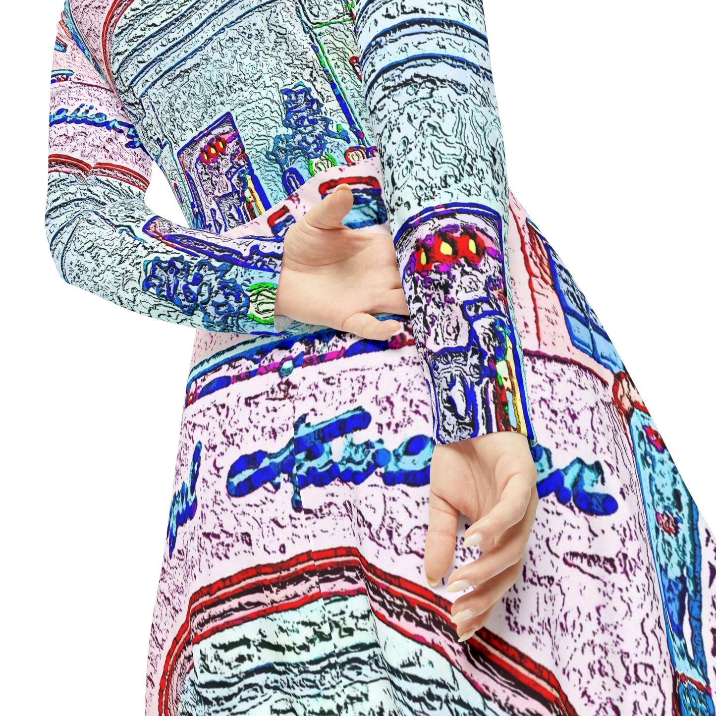 Women's Long Sleeve Dance Dress ... "La Grande Entree" At: 'The Pink Palace' ... The Royal Hawai'ian ... Honolulu, HI ... '27Oct2014' ... Original Works ...