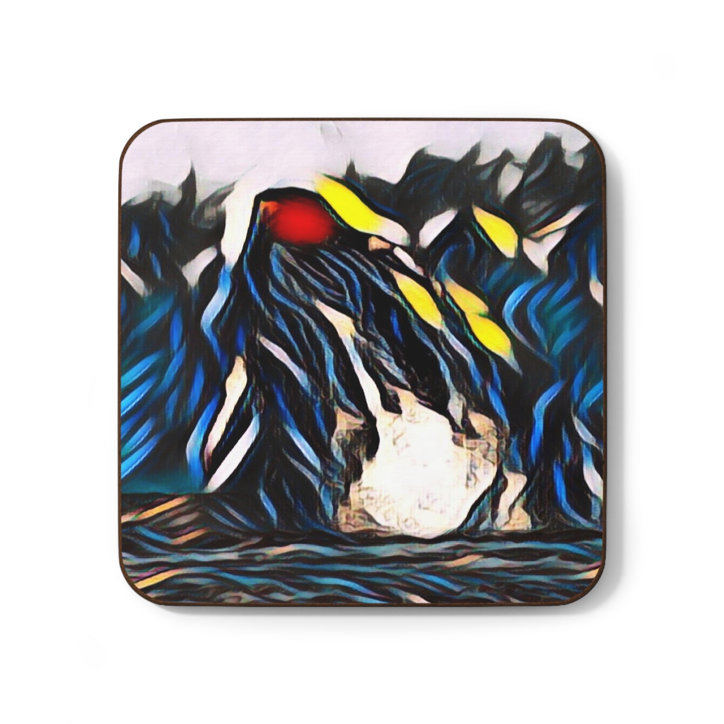 Hardboard Back Coaster ... "Ken's Favourite Humpback Breach" ... Circa: 21st Century ... Maui, HI ... Original Works ...