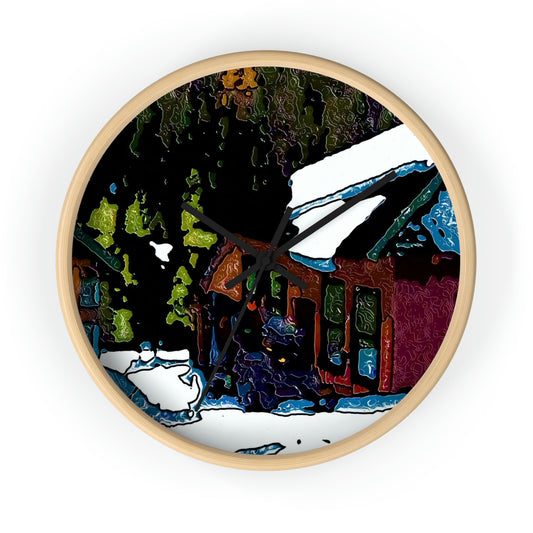 Wall clock ... "A Rider Passeth-Through-It" ... Colors Galore & A Bit Of Impressionism ... Original Works. Winter 2021. Central Idaho. Rendering Time: 12 Hours ...