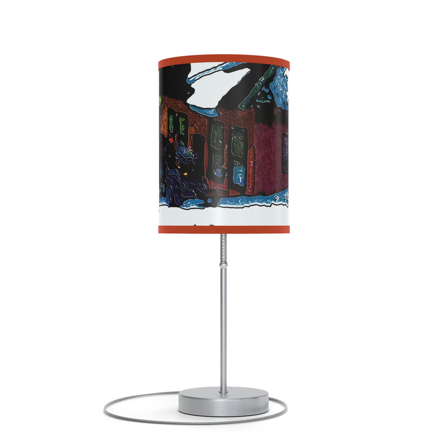 Lamp on a Stand, US|CA plug ... "A Rider Passeth-Through-It" ... Colors Galore & A Bit Of Impressionism ... Original Works. Winter 2021. Central Idaho. Rendering Time: 12 Hours ...