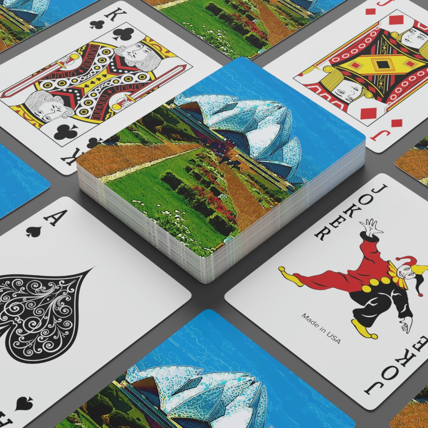 Custom Poker Cards ... 'Bahai'i House-Of-Worship' ... "Lotus Temple: Delhi, India, 2008" ... Original Works ...