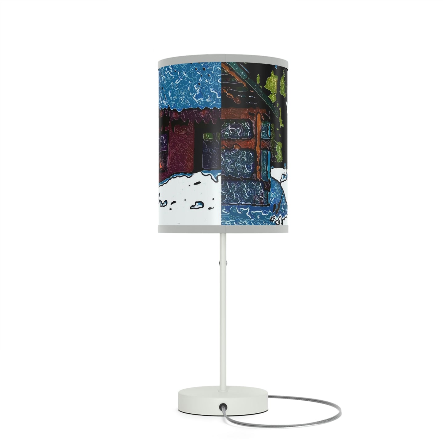 Lamp on a Stand, US|CA plug ... "A Rider Passeth-Through-It" ... Colors Galore & A Bit Of Impressionism ... Original Works. Winter 2021. Central Idaho. Rendering Time: 12 Hours ...