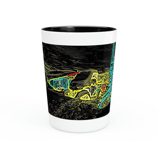Shot Glass ... "Snow Vehicle In Snow Storm At-Rest" ... Circa 12Mar23 ... Central Idaho ... 18-Hours Rendering Time: Original Works ...