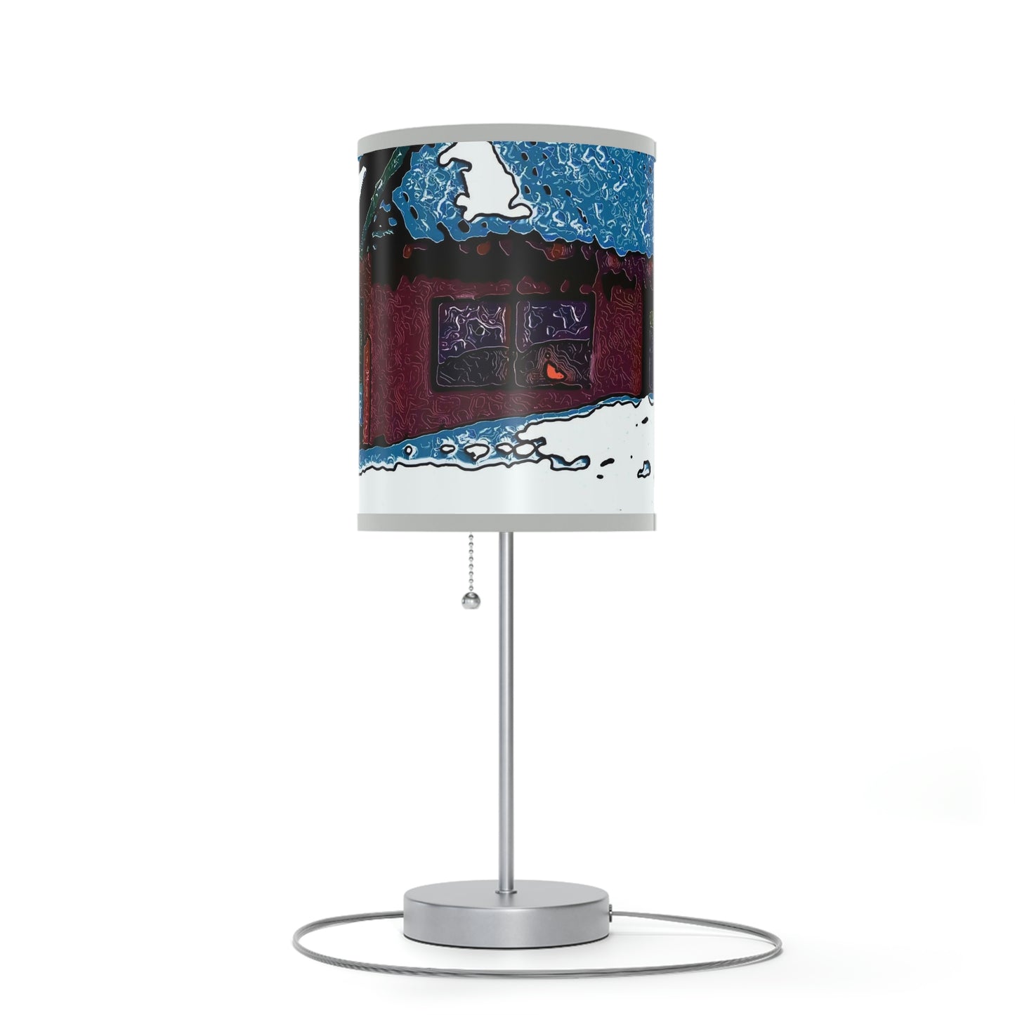 Lamp on a Stand, US|CA plug ... "A Rider Passeth-Through-It" ... Colors Galore & A Bit Of Impressionism ... Original Works. Winter 2021. Central Idaho. Rendering Time: 12 Hours ...