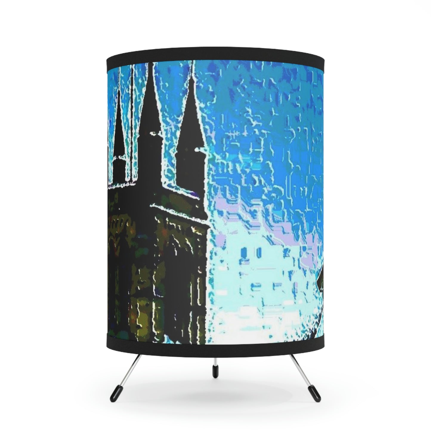 Tripod Lamp with High-Res Printed Shade, US\CA plug ...  Walikng The Streets & Alleys ... 'Strolling The Canals ... '  ... Original Works  ...