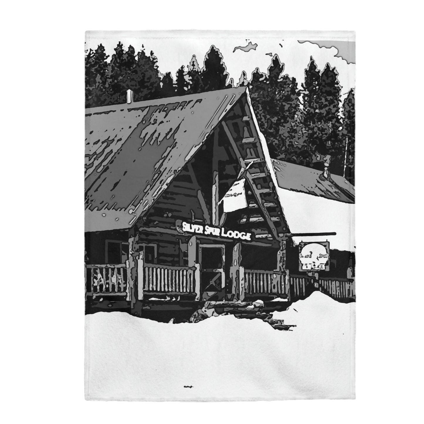 Velveteen Plush Blanket ... A Beautiful Lodge & Back-Country Outfitter In A Mountain Town ... 'Dixie, Idaho, November 2022' ... Original Works ...
