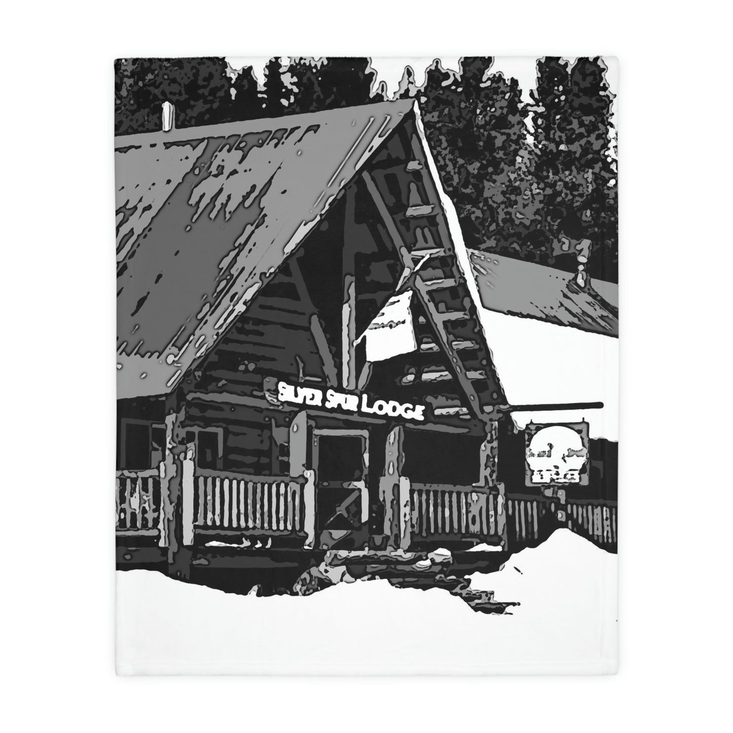 Velveteen Minky Blanket (Two-sided print) ... A Beautiful Lodge & Back-Country Outfitter In A Mountain Town ... 'Dixie, Idaho, November 2022' ... Original Works ...
