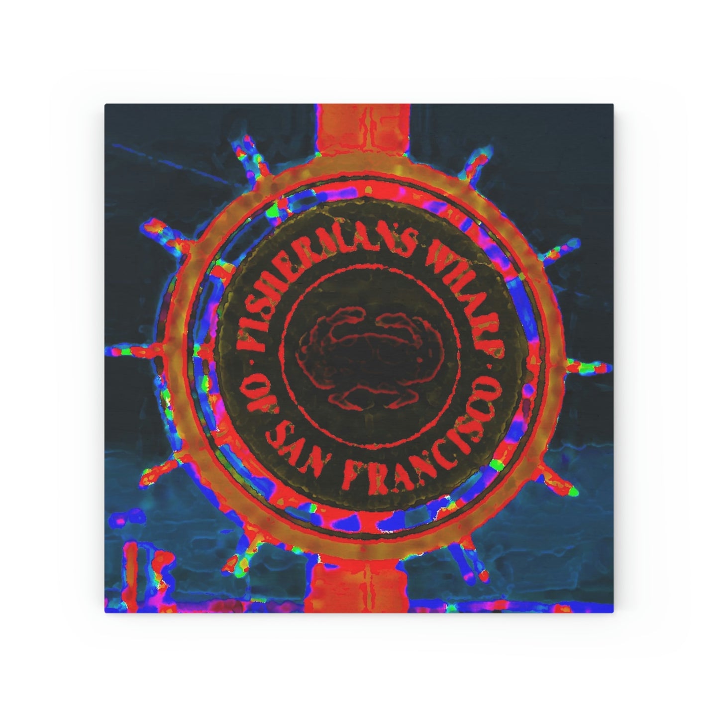 Wood Canvas ... "No.9 Fishermen's Grotto - Fishermen's Wharf, SF, California" ... Family Archives: 1970's ... Original Works ...