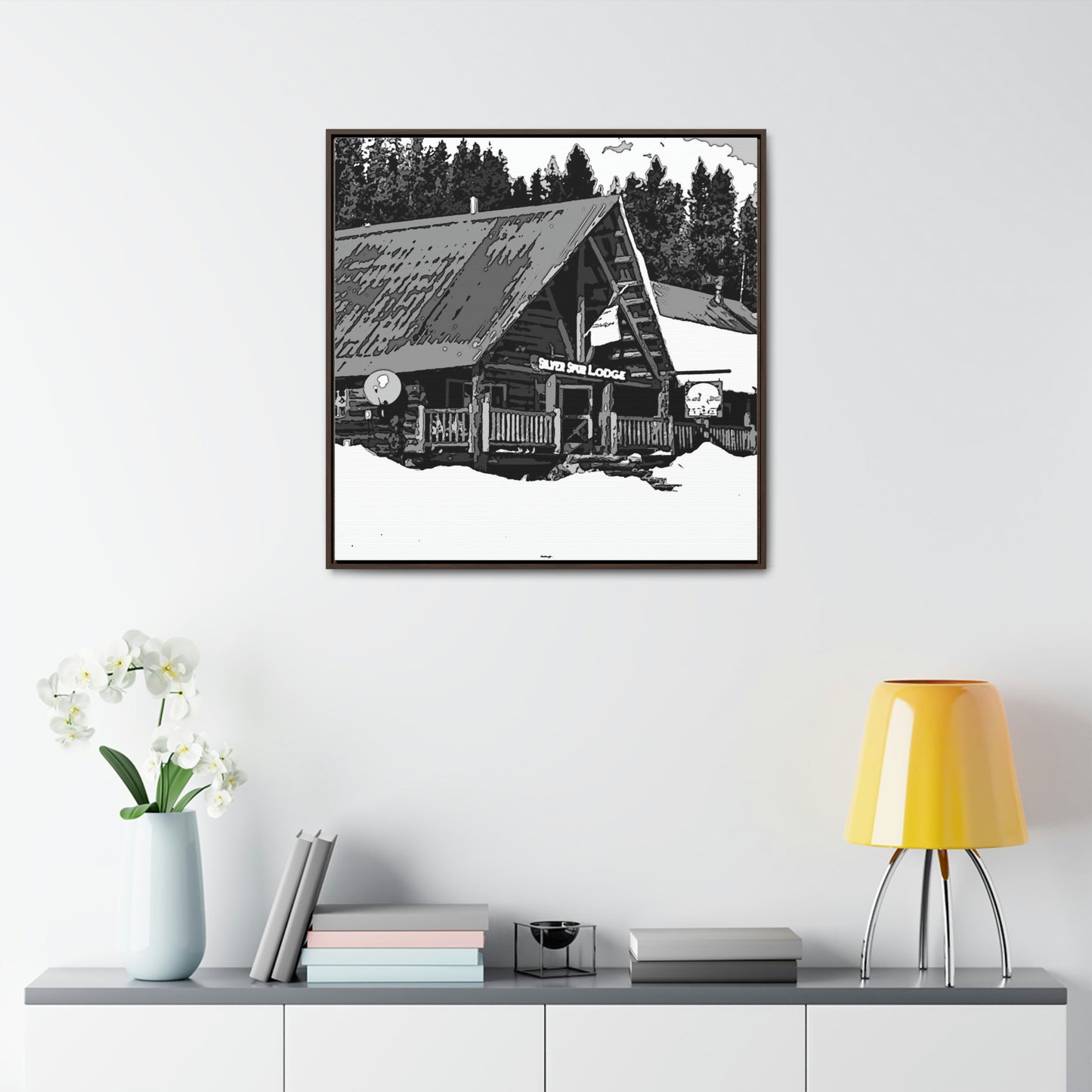 Gallery Canvas Wraps, Square Frame ... A Beautiful Lodge & Back-Country Outfitter In A Mountain Town ... 'Dixie, Idaho, November 2022' ... Original Works ...
