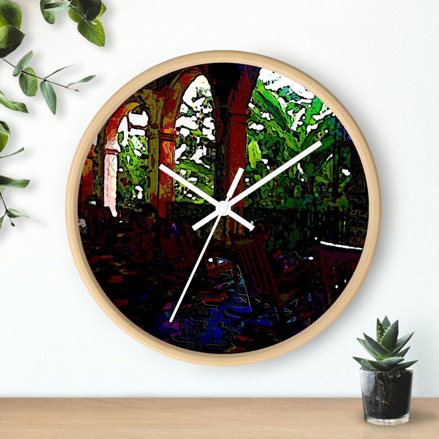 Wall clock ... Lanai & Rocking Chairs At: 'The Pink Palace' ... The Royal Hawai'ian ... Honolulu, HI ... '27Oct2014' ... Original Works ...