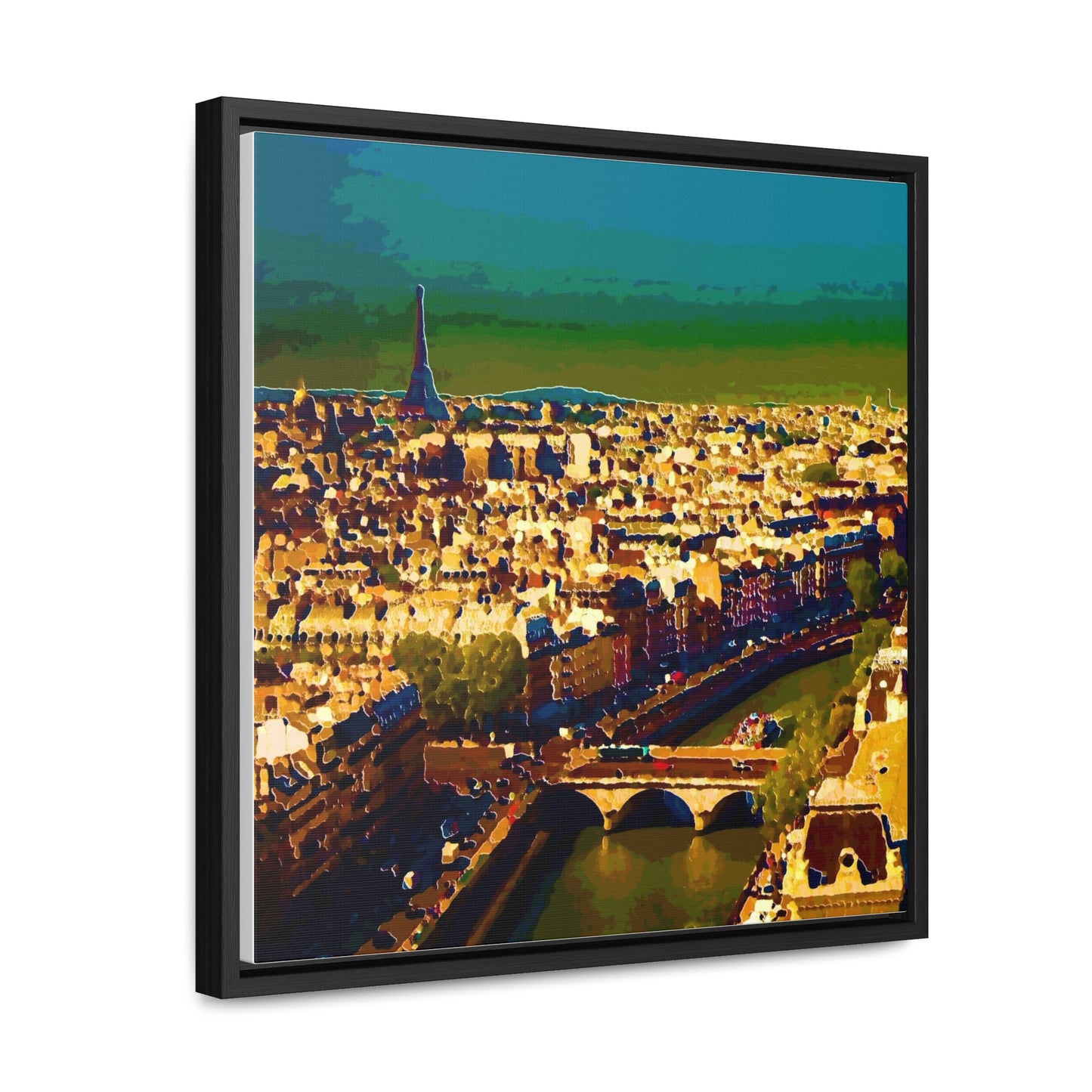 Gallery Canvas Wraps, Square Frame ... Au Paris ... "Along The River Seine" ... Barbara Joan Bonnel-Holt: 1972 ... Original Works ...