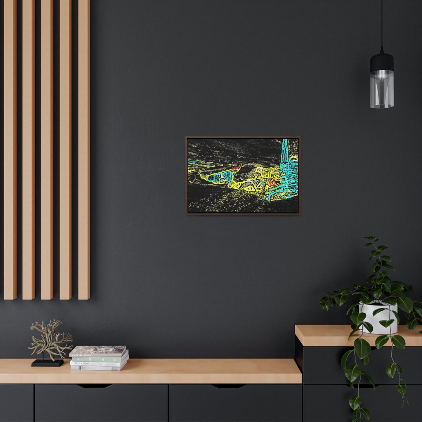 Gallery Canvas Wraps, Horizontal Frame ... "Snow Vehicle In Snow Storm At-Rest" ... Circa 12Mar23 ... Central Idaho ... 18-Hours Rendering Time: Original Works ...