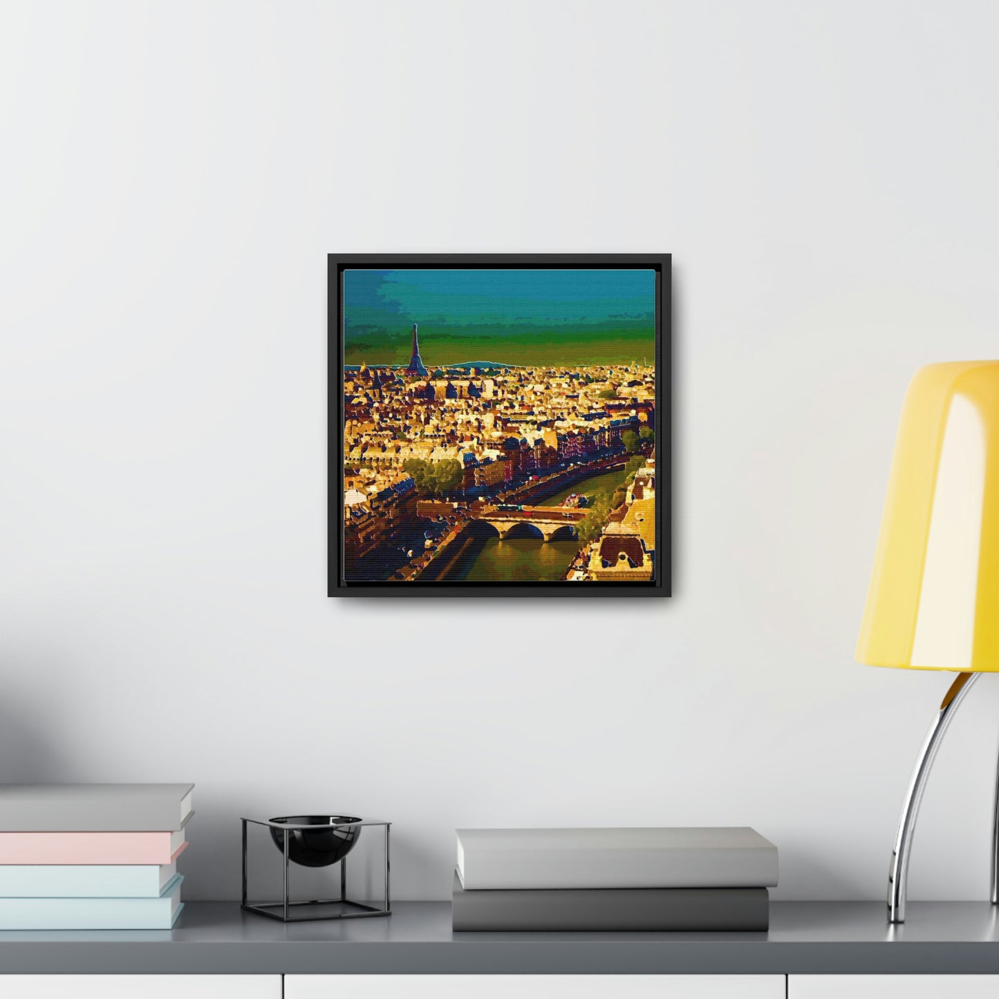 Gallery Canvas Wraps, Square Frame ... Au Paris ... "Along The River Seine" ... Barbara Joan Bonnel-Holt: 1972 ... Original Works ...