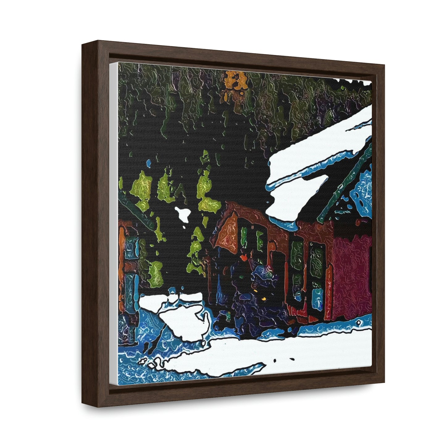 Gallery Canvas Wraps, Square Frame ... "A Rider Passeth-Through-It" ... Colors Galore & A Bit Of Impressionism ... Original Works. Winter 2021. Central Idaho. Rendering Time: 12 Hours ...