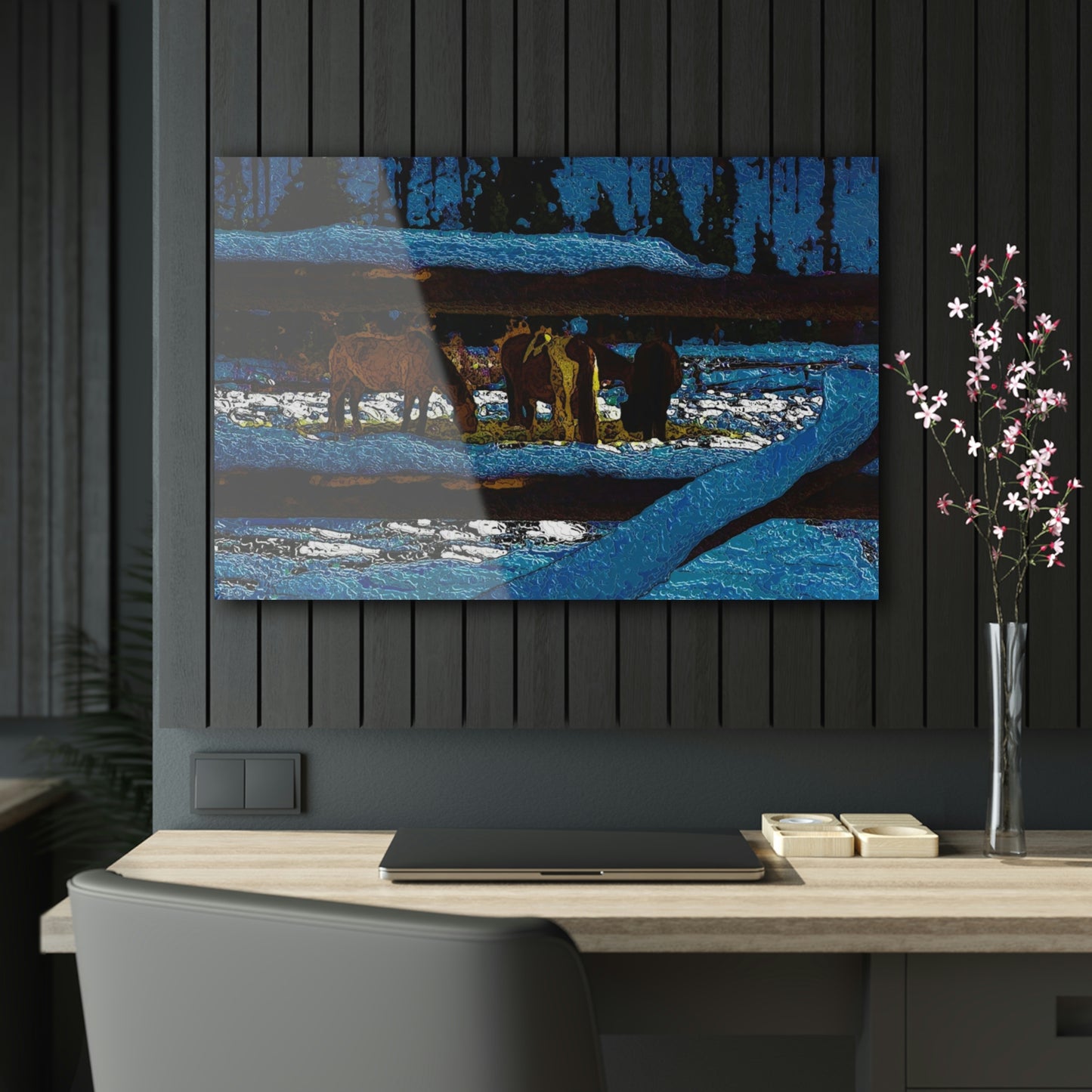 Acrylic Prints ... A Horse ... A Saddle ...  Foraging Through The Snow ...  An_Asses 'Cry' ... Central Idaho, November 2022 ...  Original Works ...