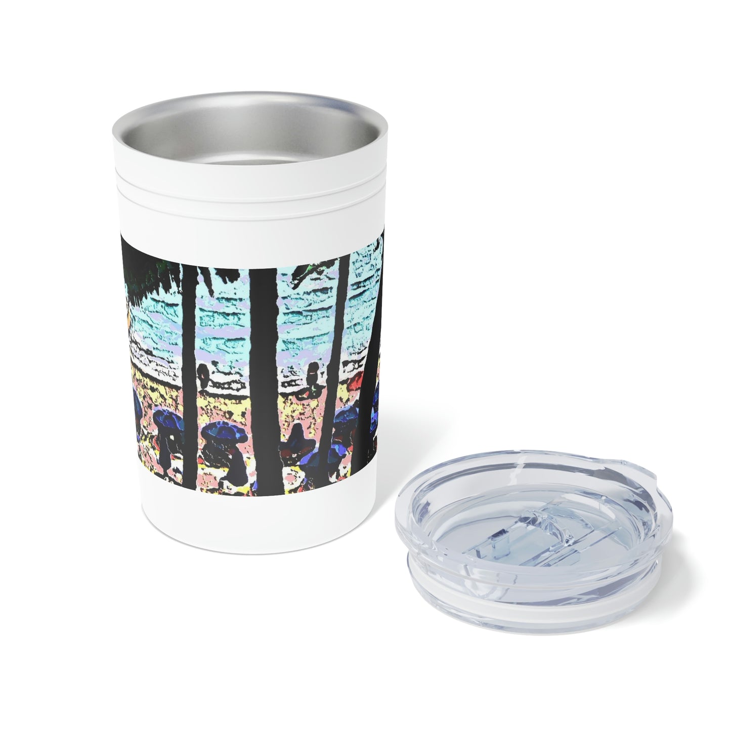 Vacuum Insulated Tumbler, 11oz ... "A Beautiful Beach Amongst The Palms" ... The Outrigger Waikiki, Honolulu, Oahu ... Original Works ...