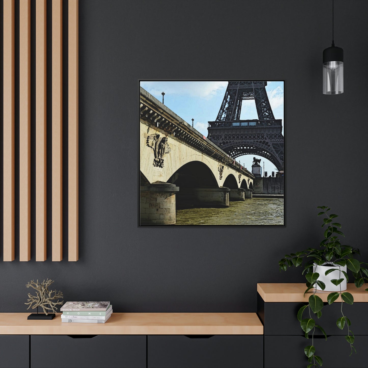 Gallery Canvas Wraps, Square Frame ...  Le Tour D'Eiffel ..."Along The Water" ... Barbara Joan Bonnell-Holt ... Le Voyage De Paris: 1972 ... Original Works ...